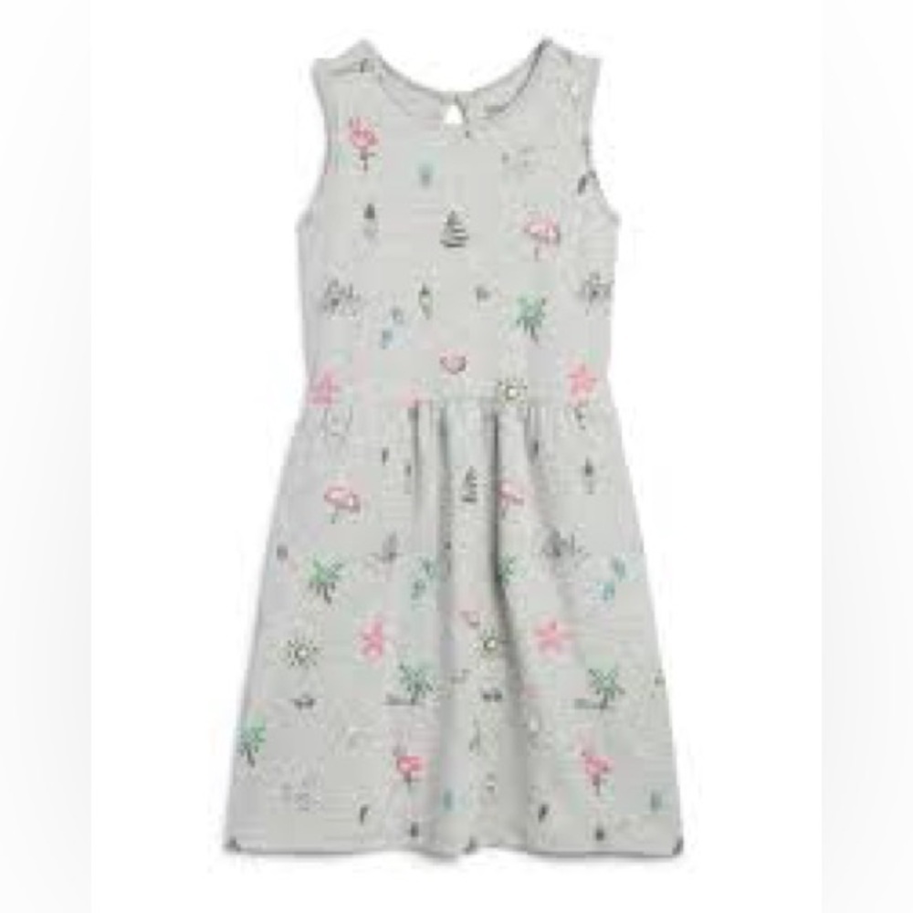 Rumi + Ryder Gray Sleeveless Kids Dress with Fun Prints